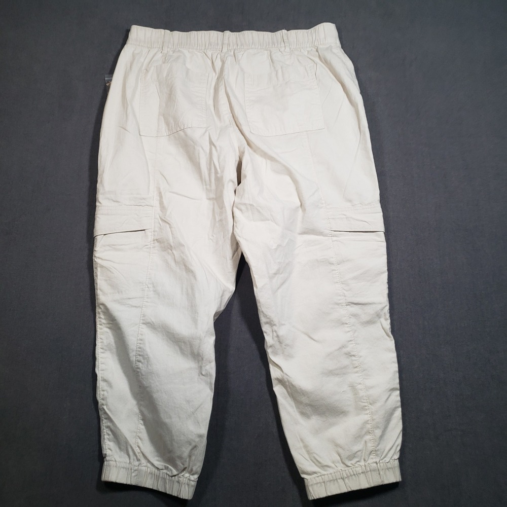 Sonoma Cargo Jogger Pants Womens 14 Beige Cotton Blend Utility Crop - Picture 2 of 10
